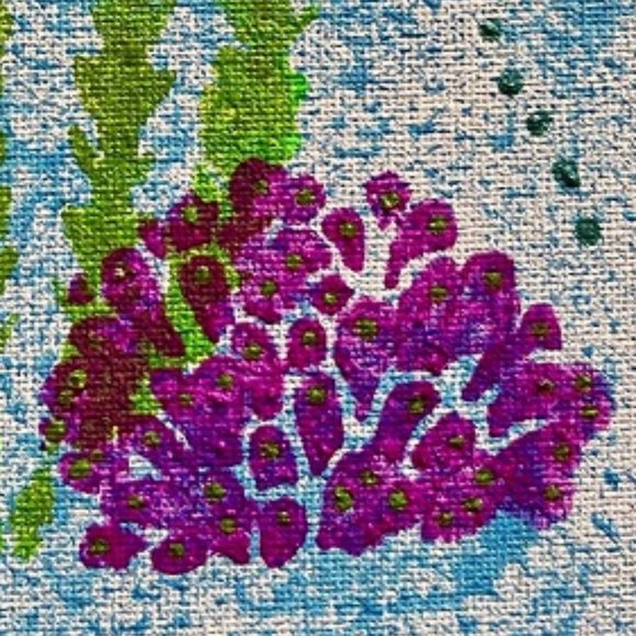 UV BLACKLIGHT CORAL PAINTING White Canvas Saltwater ACquarium Reef Ocean Life - Picture 2 of 3